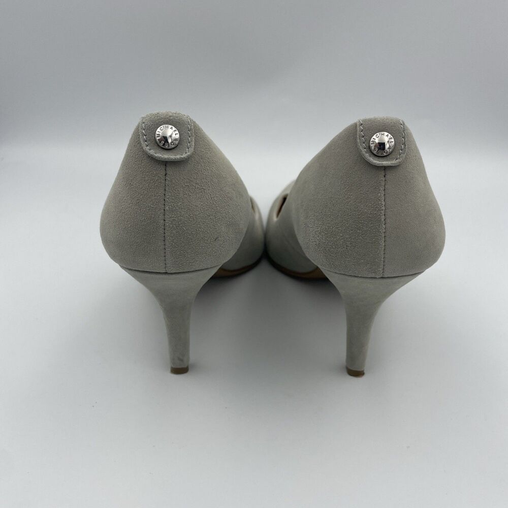 Michael Kors Dorothy Flex Pump Heels Size 7.5 Grey Suede Slip On Pointy Toe Shoe - Picture 6 of 9